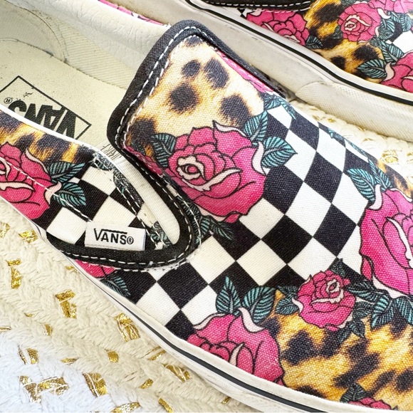 Vans Women's Slip-On Sneakers - roses + animal print - Picture 3 of 8